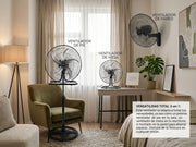 Ventilador 3 en 1 Vigore 50cm | Pie, Mesa o Pared | 5 Aspas Metálicas