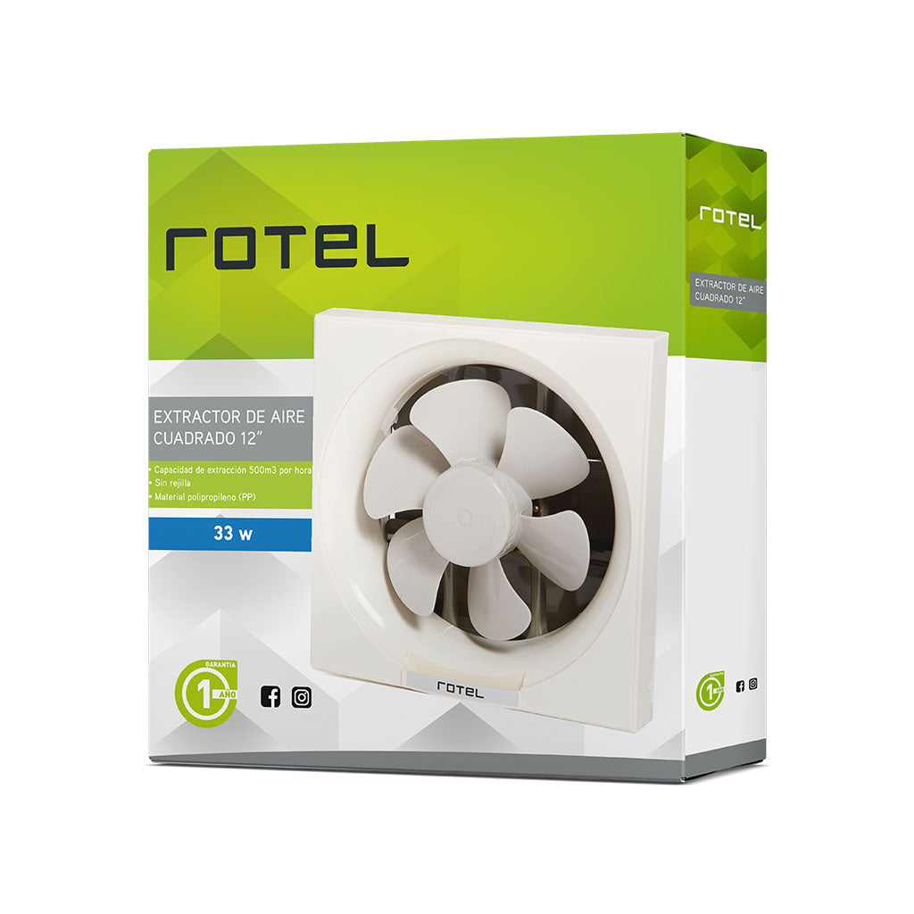 Extractor de Aire Rotel 12" 33 W Cuadrado