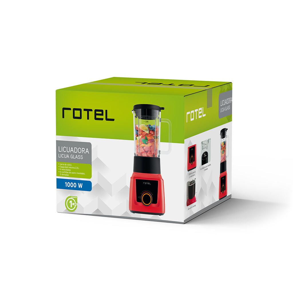 Licuadora Rotel LicuaGlass 2,3 L 1000 W Roja