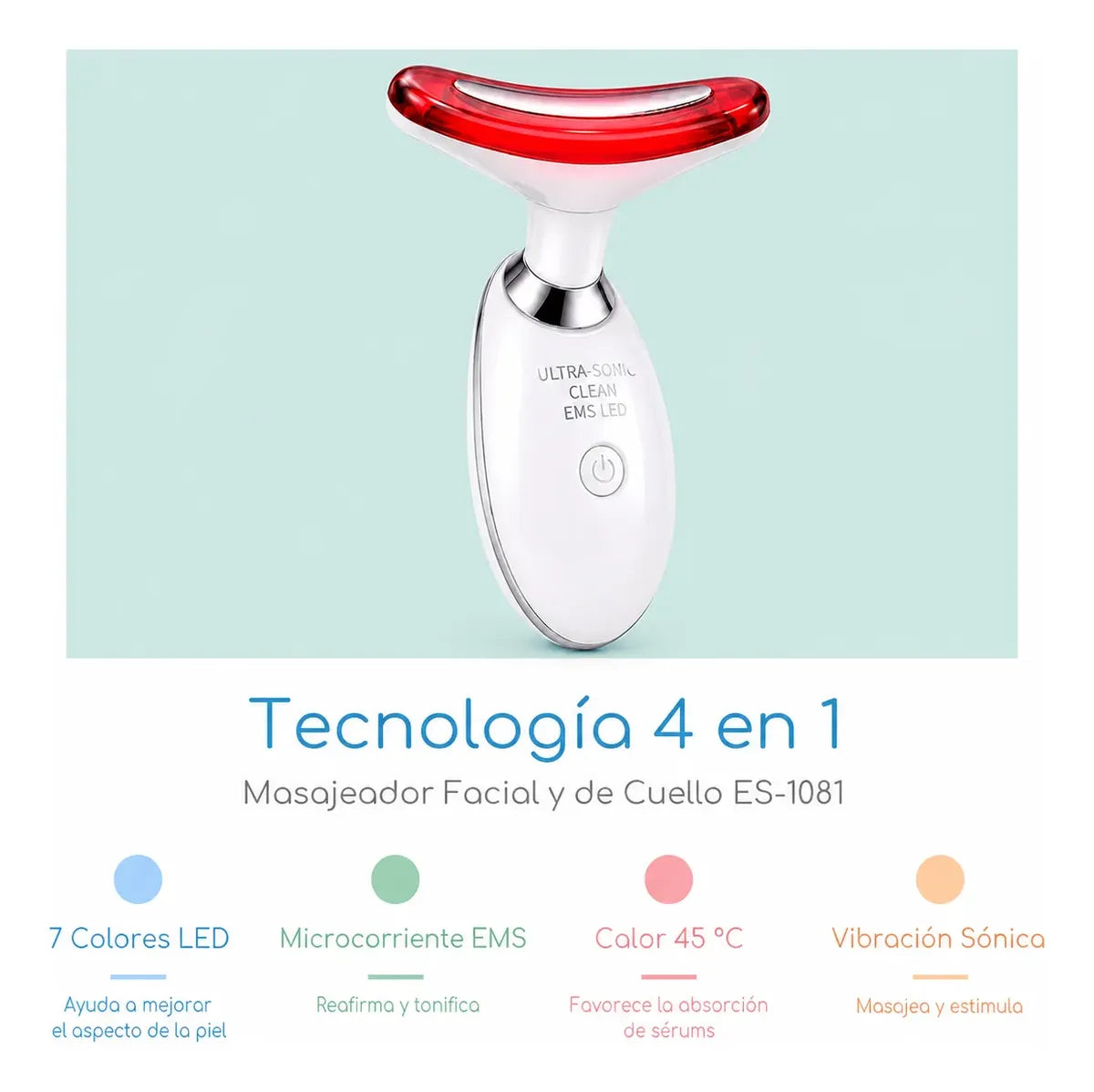 Masajeador Facial LED para Cuello y Papada – Antiarrugas
