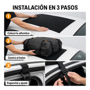 Bolso Portaequipaje Techo Auto Impermeable 558L de Capacidad + Alfombra Antideslizante