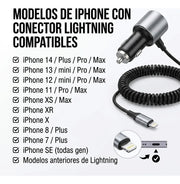 Cargador de Auto 12 V con Cable Lightning – Carga Rápida