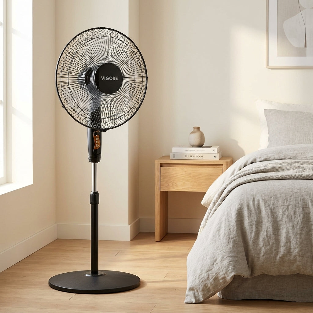 Ventilador de Pie Vigore 16" 5 Aspas Metálicas Regulable