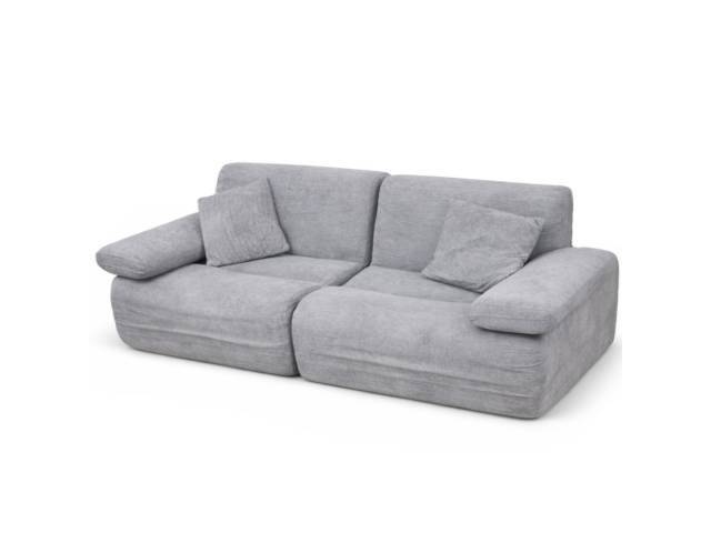 Sofá Modular de Espuma 2 Cuerpos (185x100 cm) Confort Premium - Gris Claro