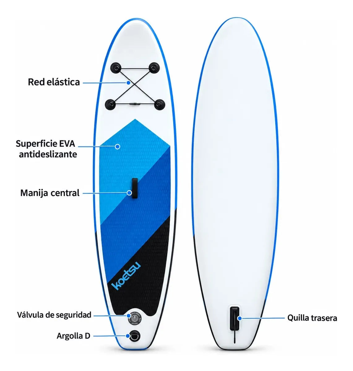 Tabla Stand Up Paddle Inflable Koetsu 3.20m | Kit Completo con Remo, Bomba y Mochila